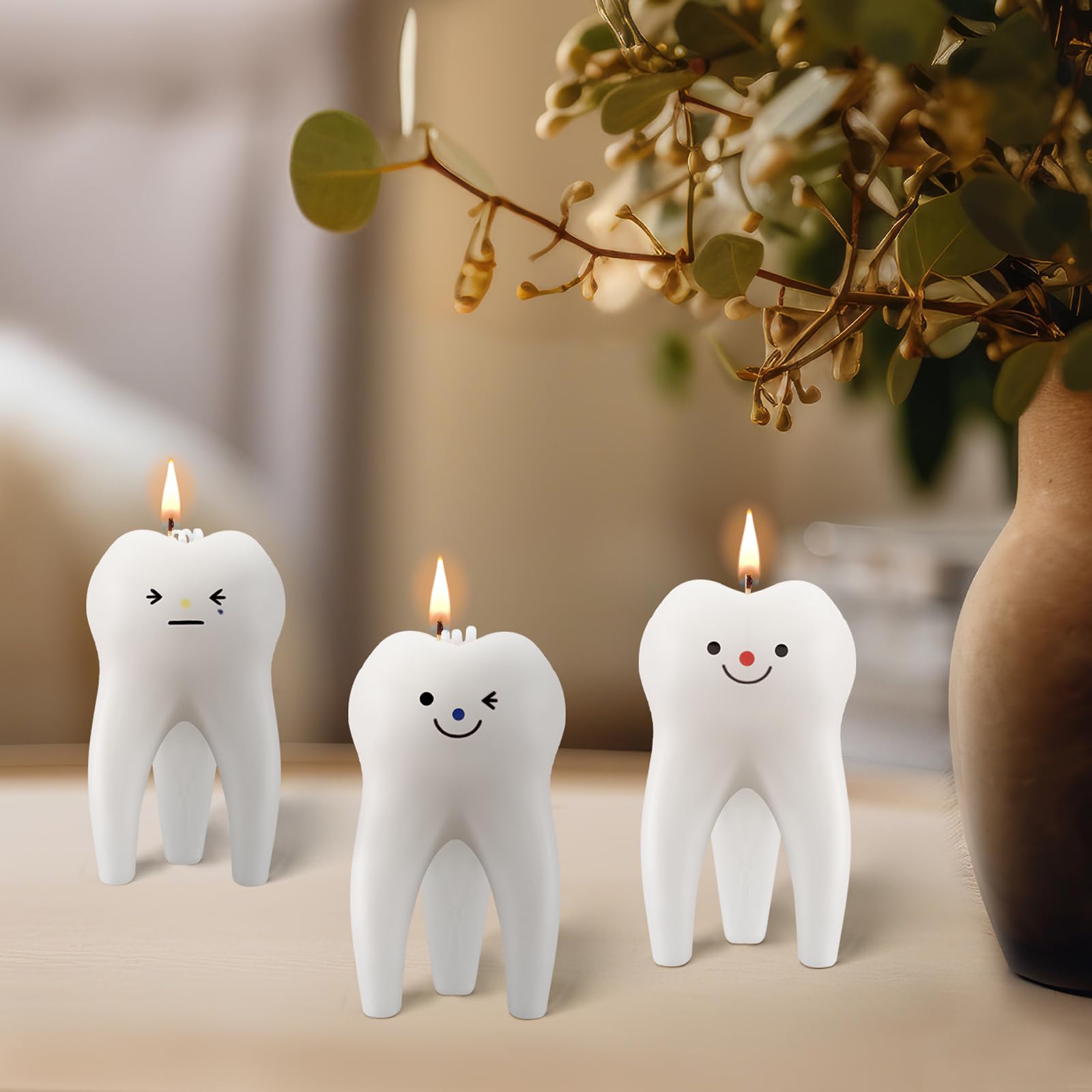 Conelist natural wax white candle for clean, non-toxic patient spaces.