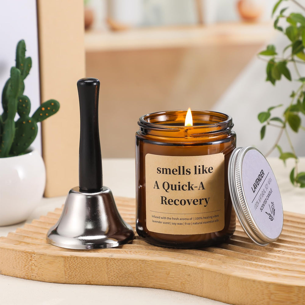 Conelist recovery table display showing candle and bell in a calm room