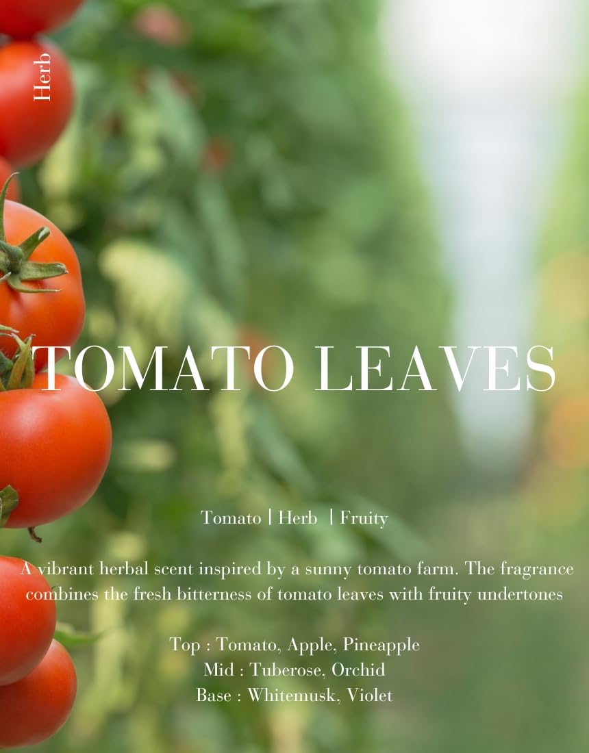 CONER Tomato Leaves refill packaging highlights Oriental fragrance and safety features