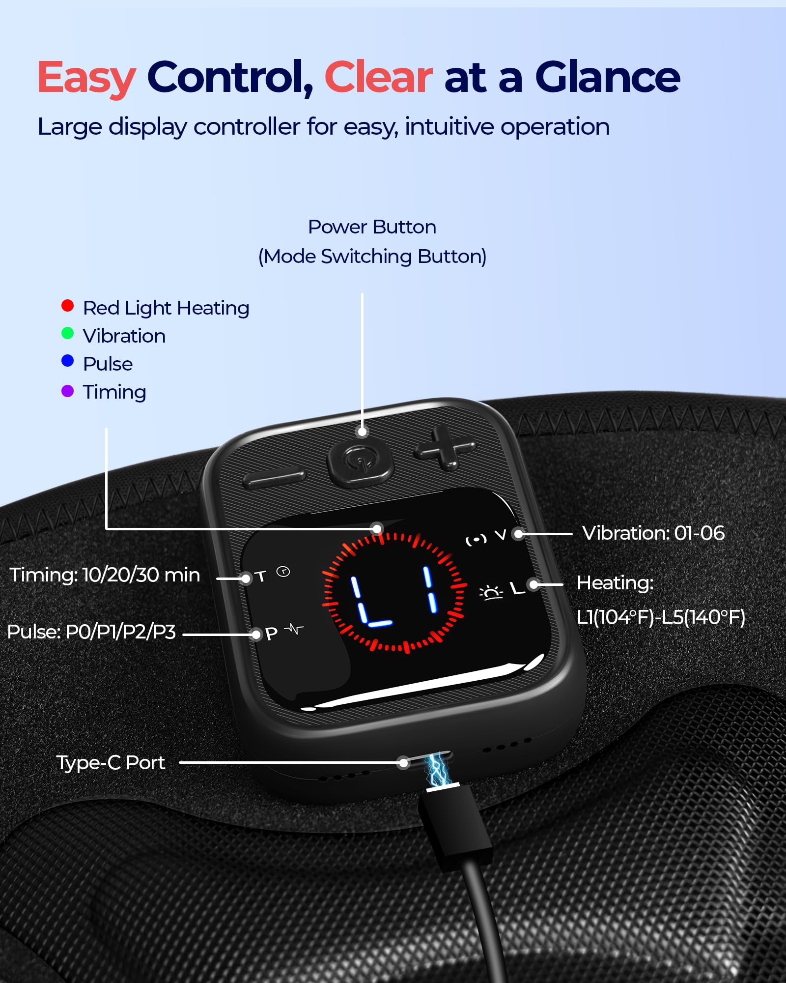 Conlwin panel de control con indicadores luminosos para ajustar modo y tiempo