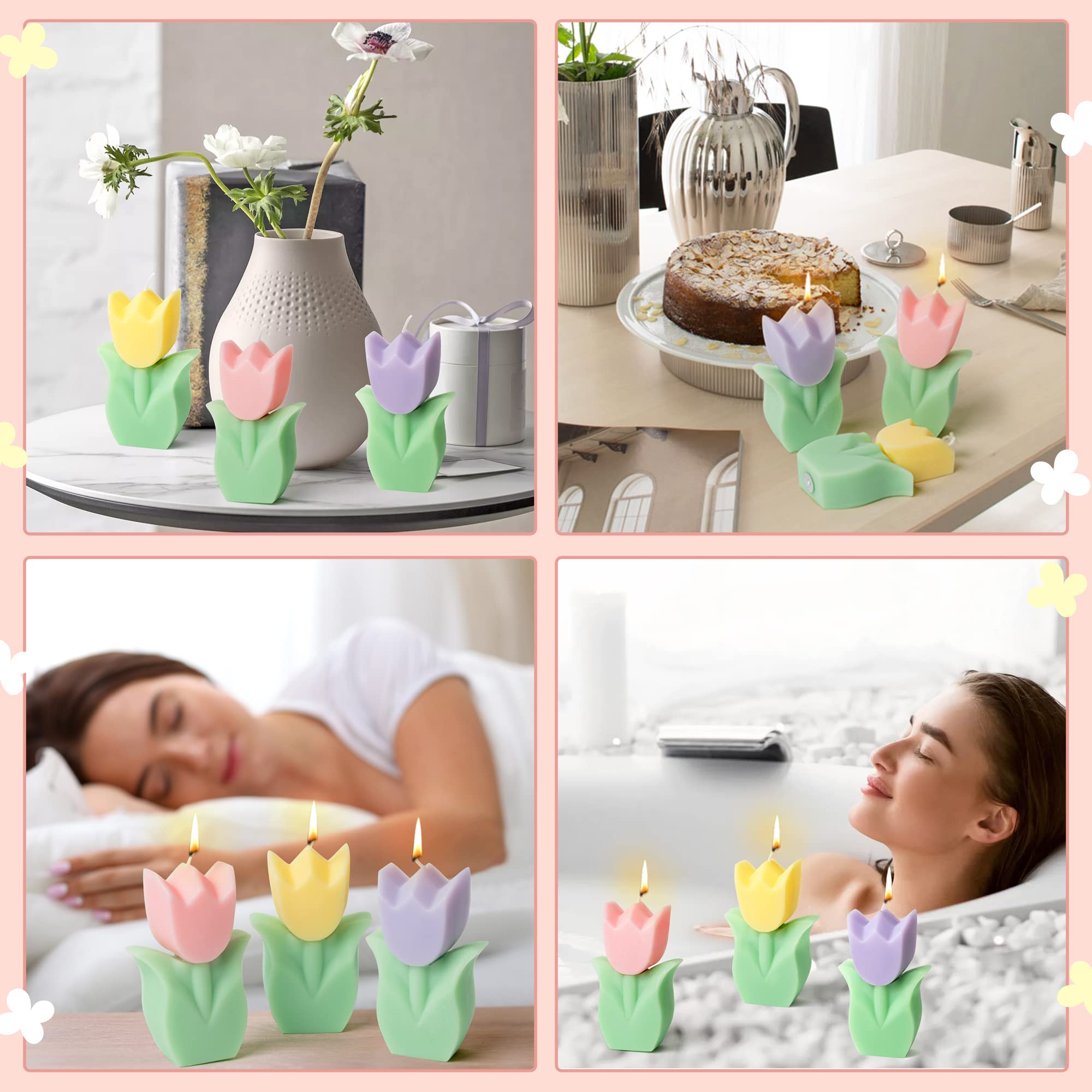 COcnny tulip candle in bedroom ambience adds subtle scent and warmth