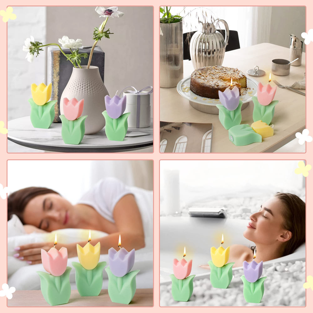 COcnny tulip candle in bedroom ambience adds subtle scent and warmth