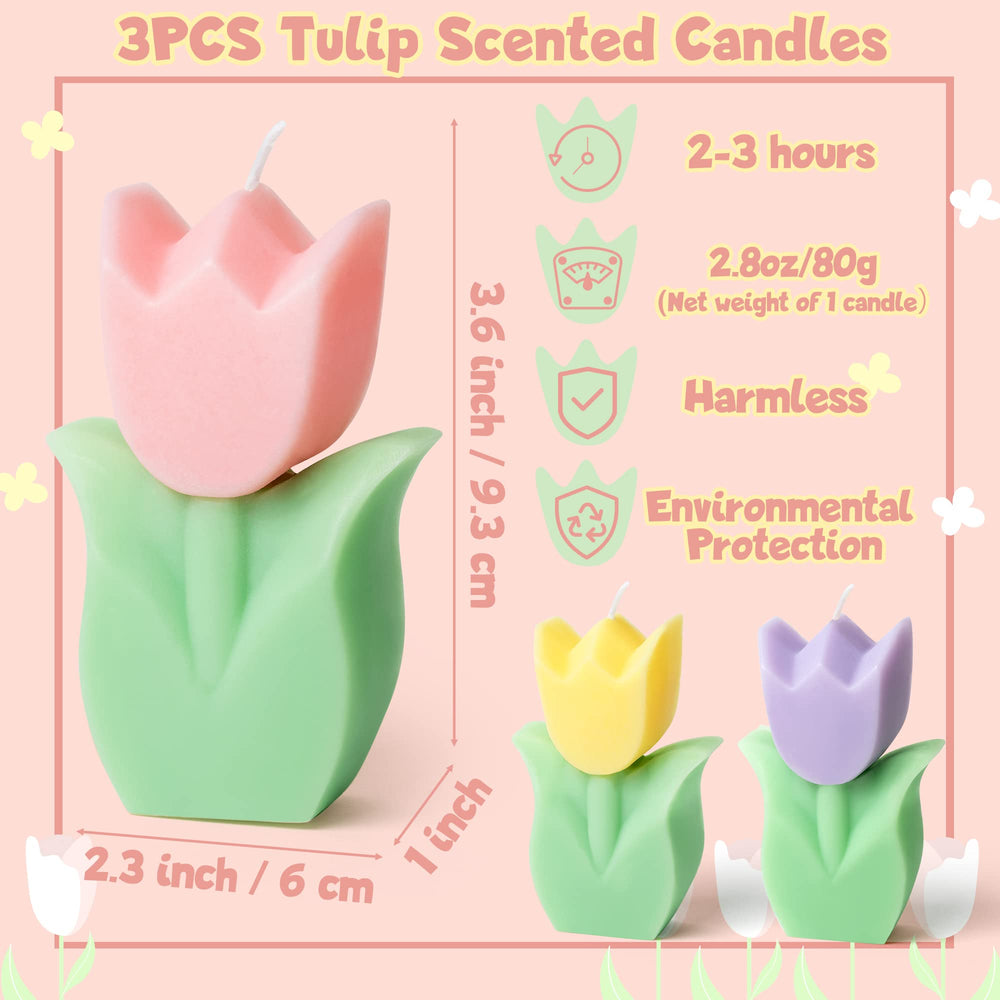 COcnny tulip yellow candle set brings chamomile calm to your table