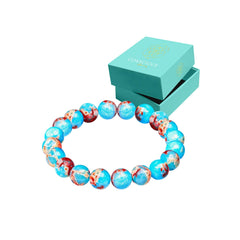 Conscious Items Empath's Shield bracelet with Aqua Terra Jasper beads for daily calm