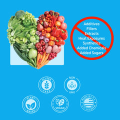 Consult Health Nature's Treasure Mega Vegetables+ label detail emphasizing vegan nutrition.