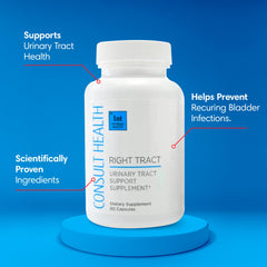 Consult Beaute Right Tract bottle label highlights PACran and cranberry blend benefits