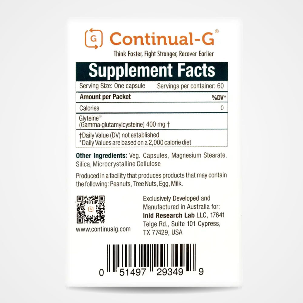 CONTINUAL - G bottle front label showcases liver detox and immune support.