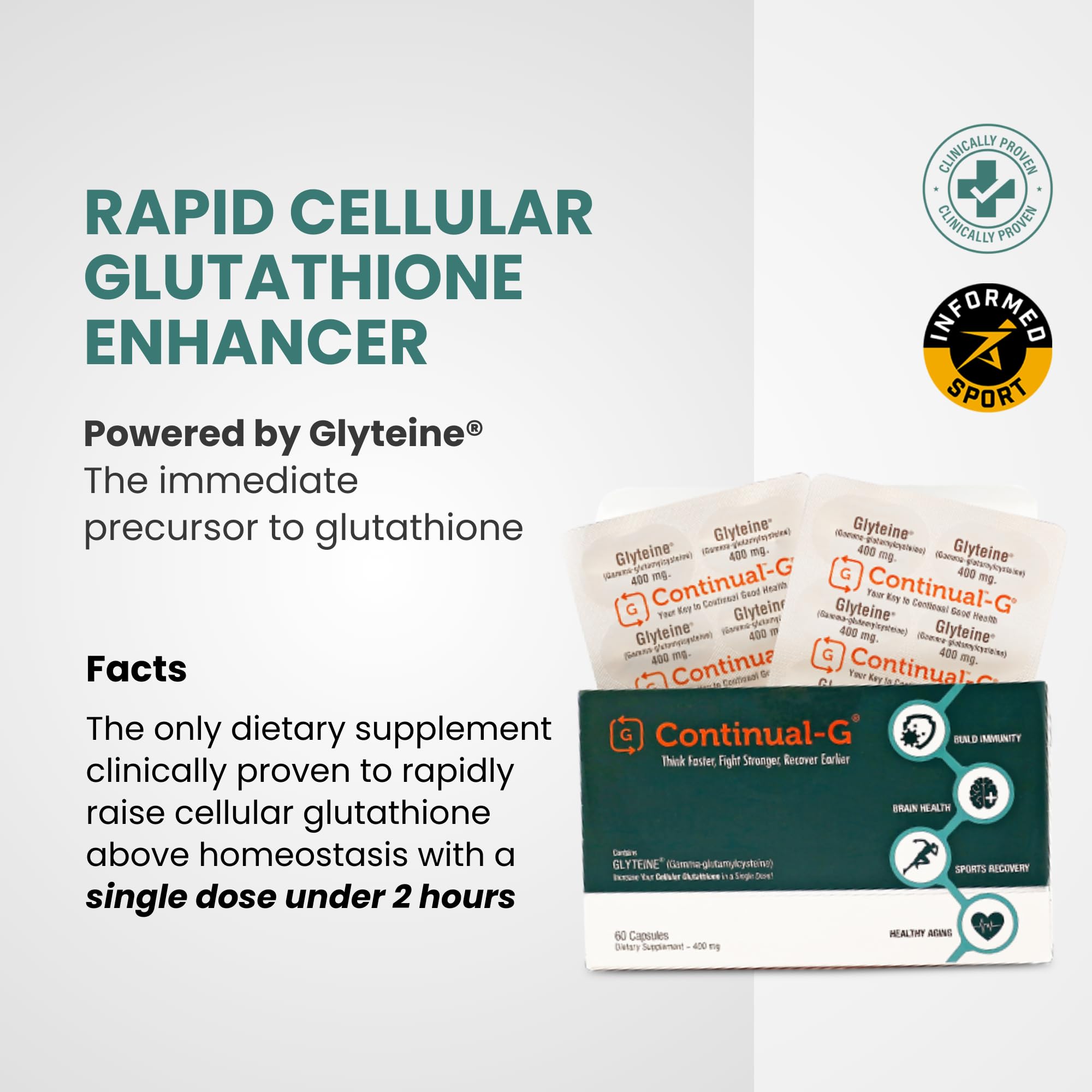 CONTINUAL - G daily-use pack illustrates convenient wellness routine.