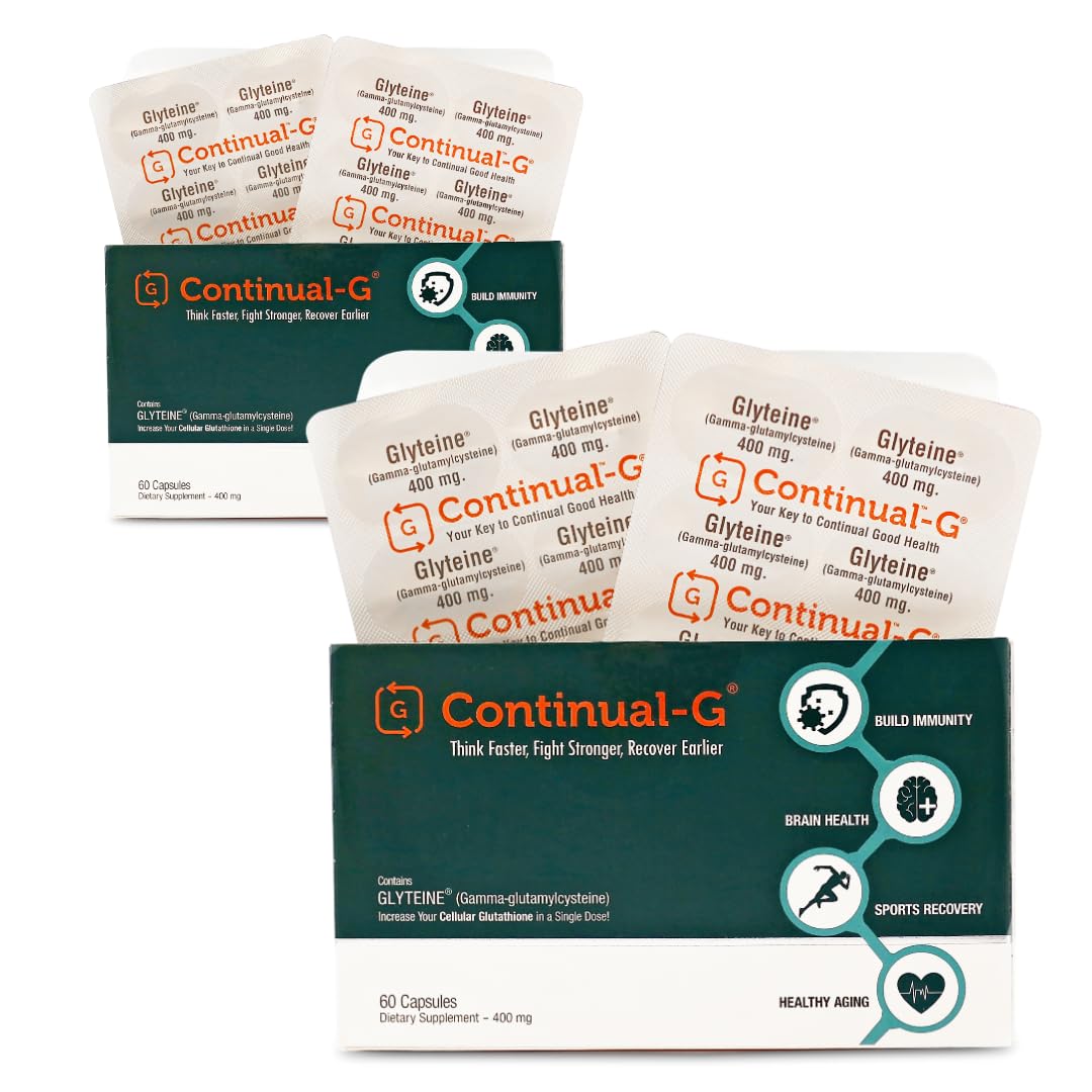 CONTINUAL - G glutathione capsules on bottle support cellular health and detox.