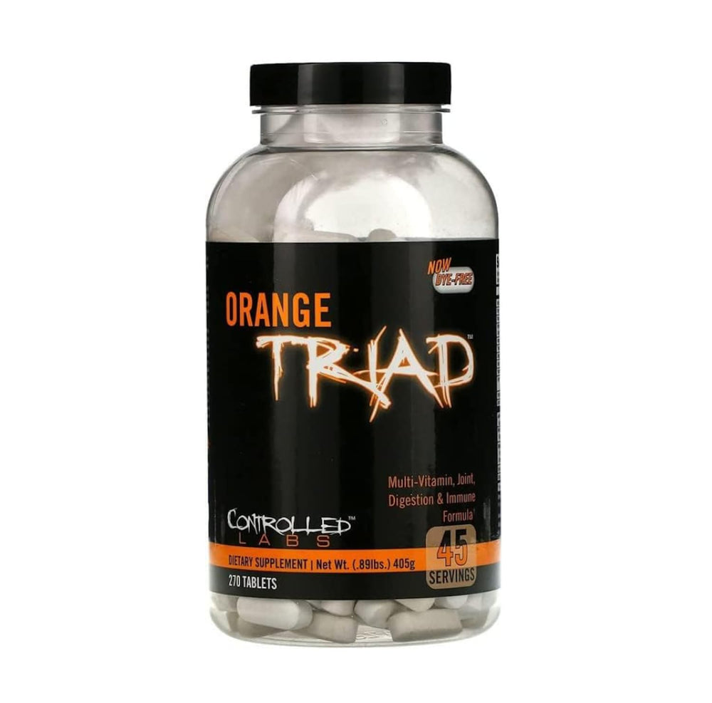 Controlled Labs Orange Triad bottle front showing joint support and immune function.