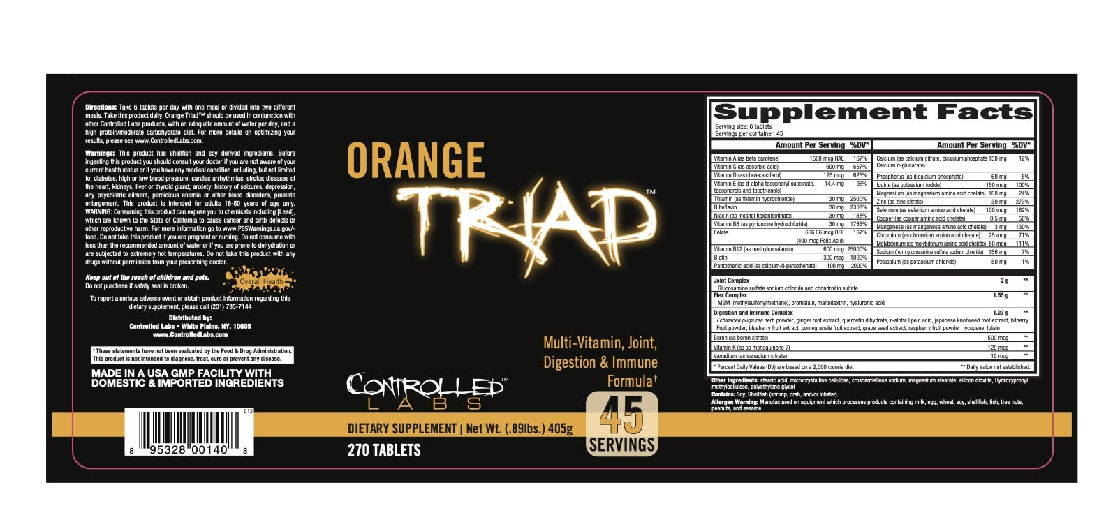 Orange Triad bottle with spoon suggesting easy daily dosing.