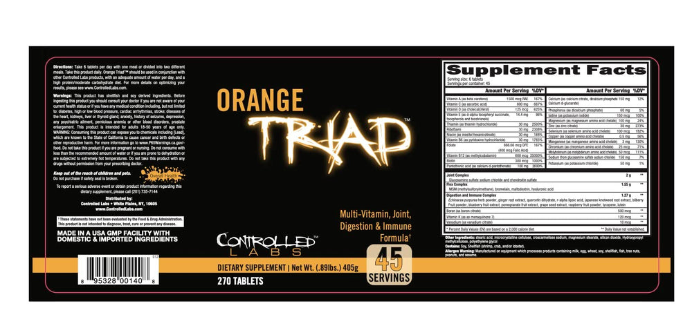 Orange Triad bottle with spoon suggesting easy daily dosing.