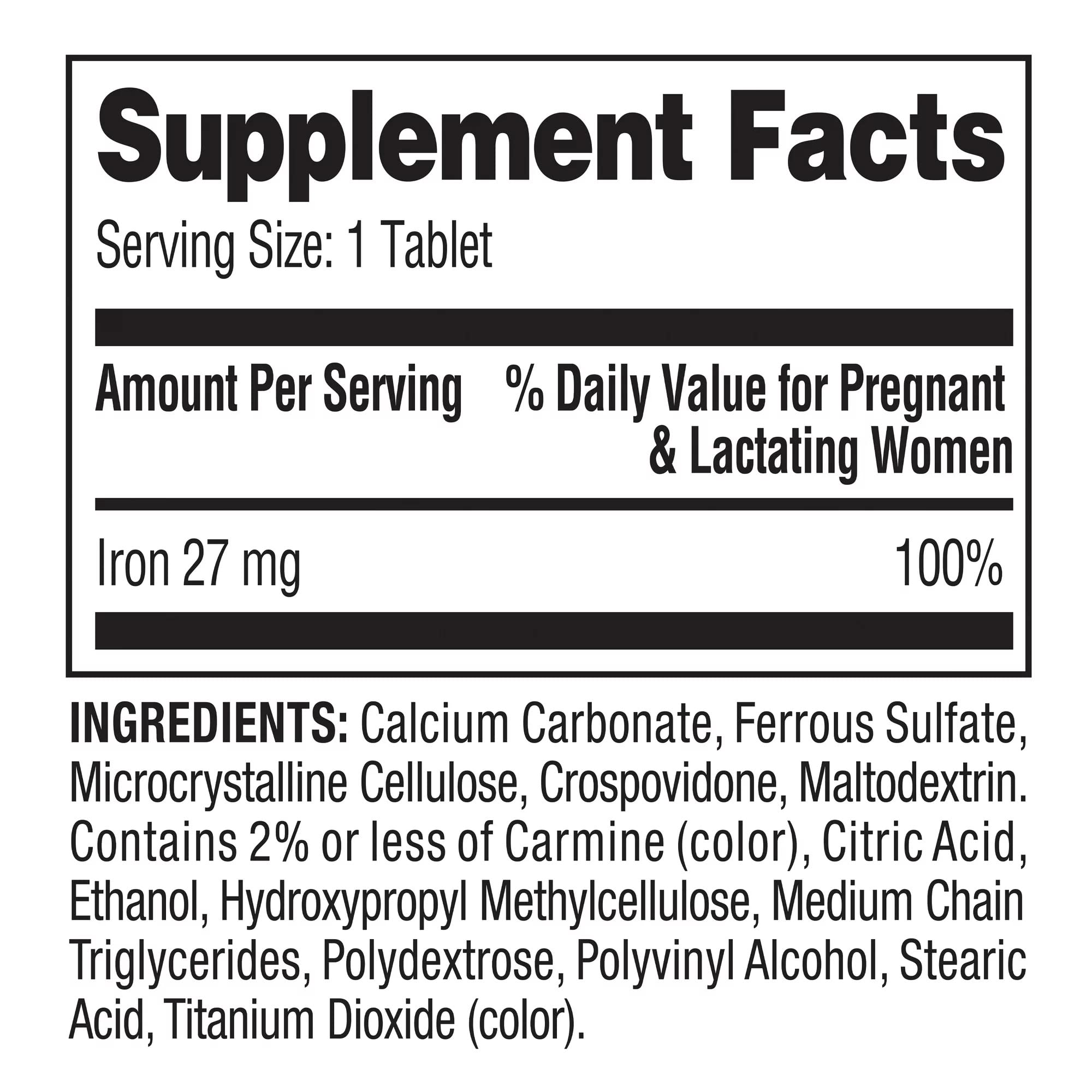 Convergence iron tablets in hand illustrating a small daily dose.