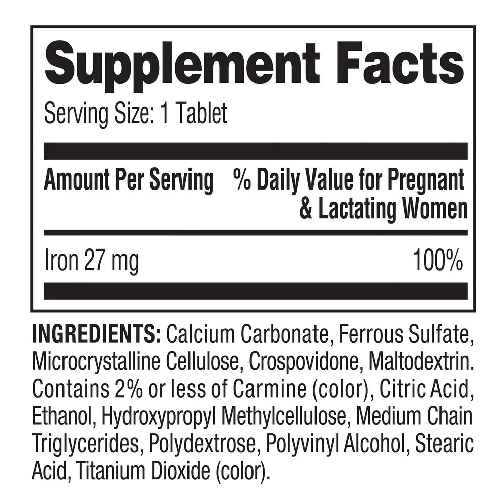 Convergence iron tablets in hand illustrating a small daily dose.