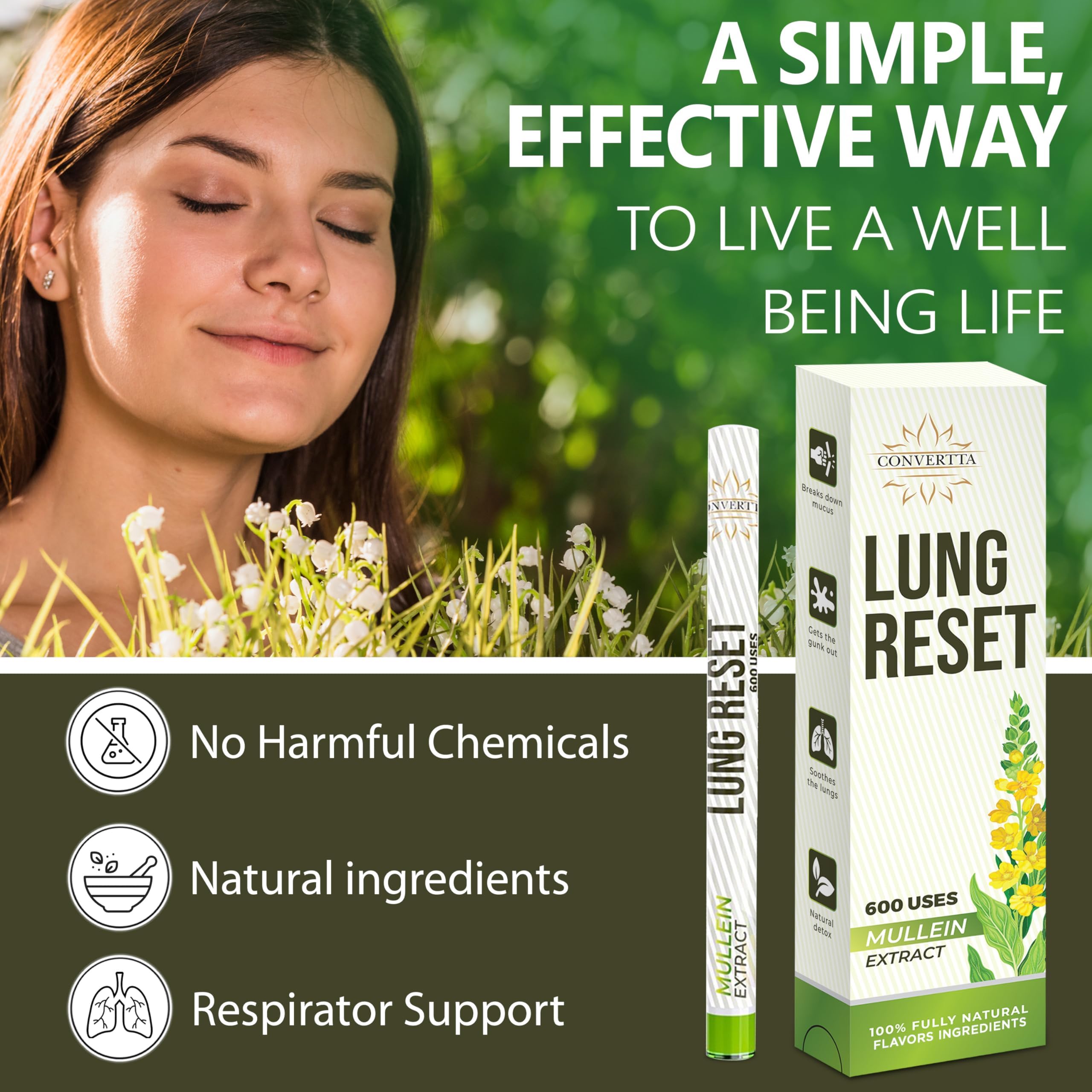 Convertta Lung Detox Diffuser Pen in use during a mindful routine