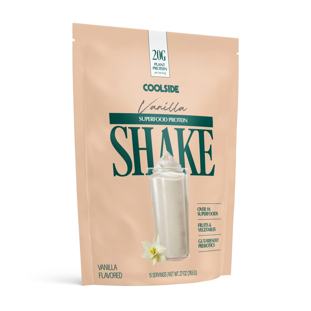 Finished Coolside Vanilla shake after a workout session