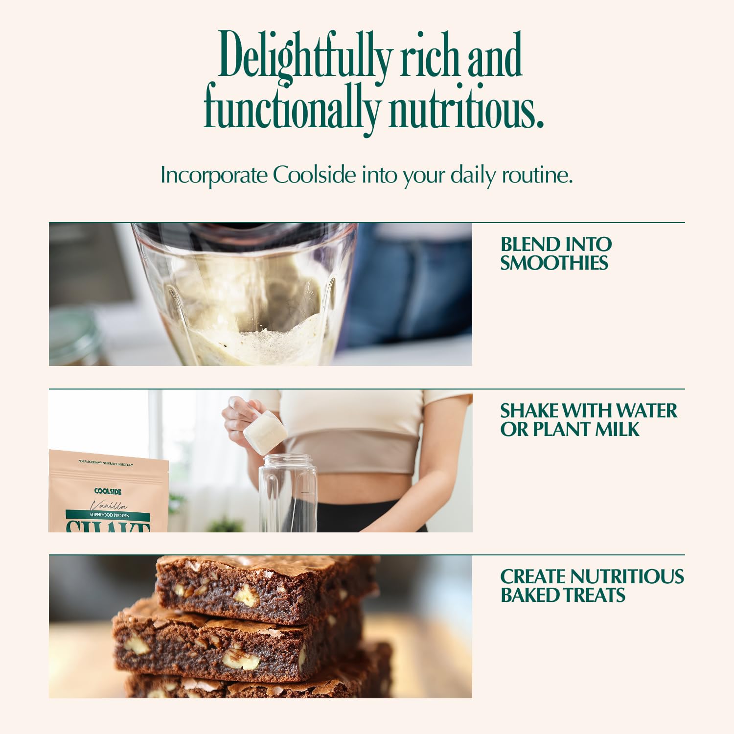Close-up of ingredients highlighting prebiotic fiber in Coolside Vanilla