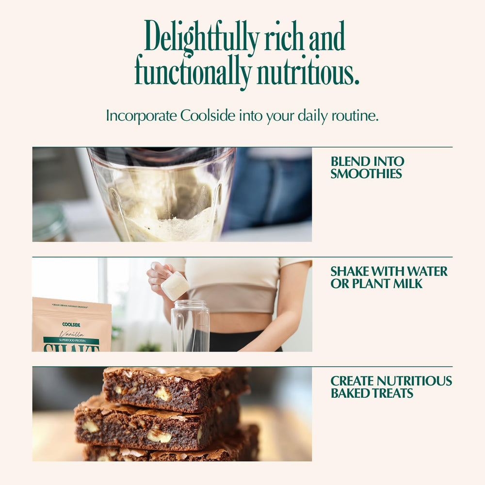 Close-up of ingredients highlighting prebiotic fiber in Coolside Vanilla