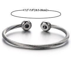 COOLSTEELANDBEYOND black-silver magnetic bracelet polished look