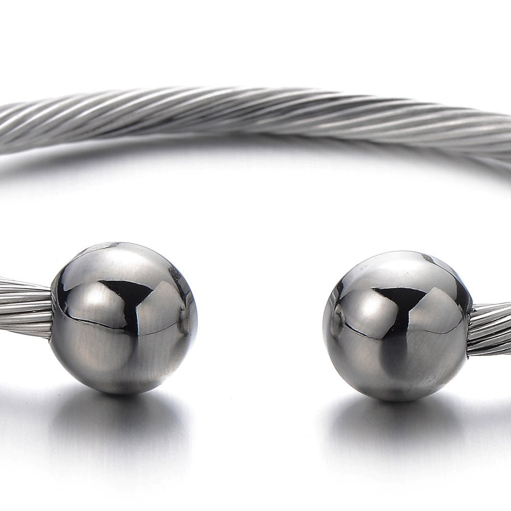 COOLSTEELANDBEYOND gold magnetic bracelet polished finish for formal wear