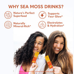 Sea moss packets with orange lemon citrus blossom aroma for quick refreshment