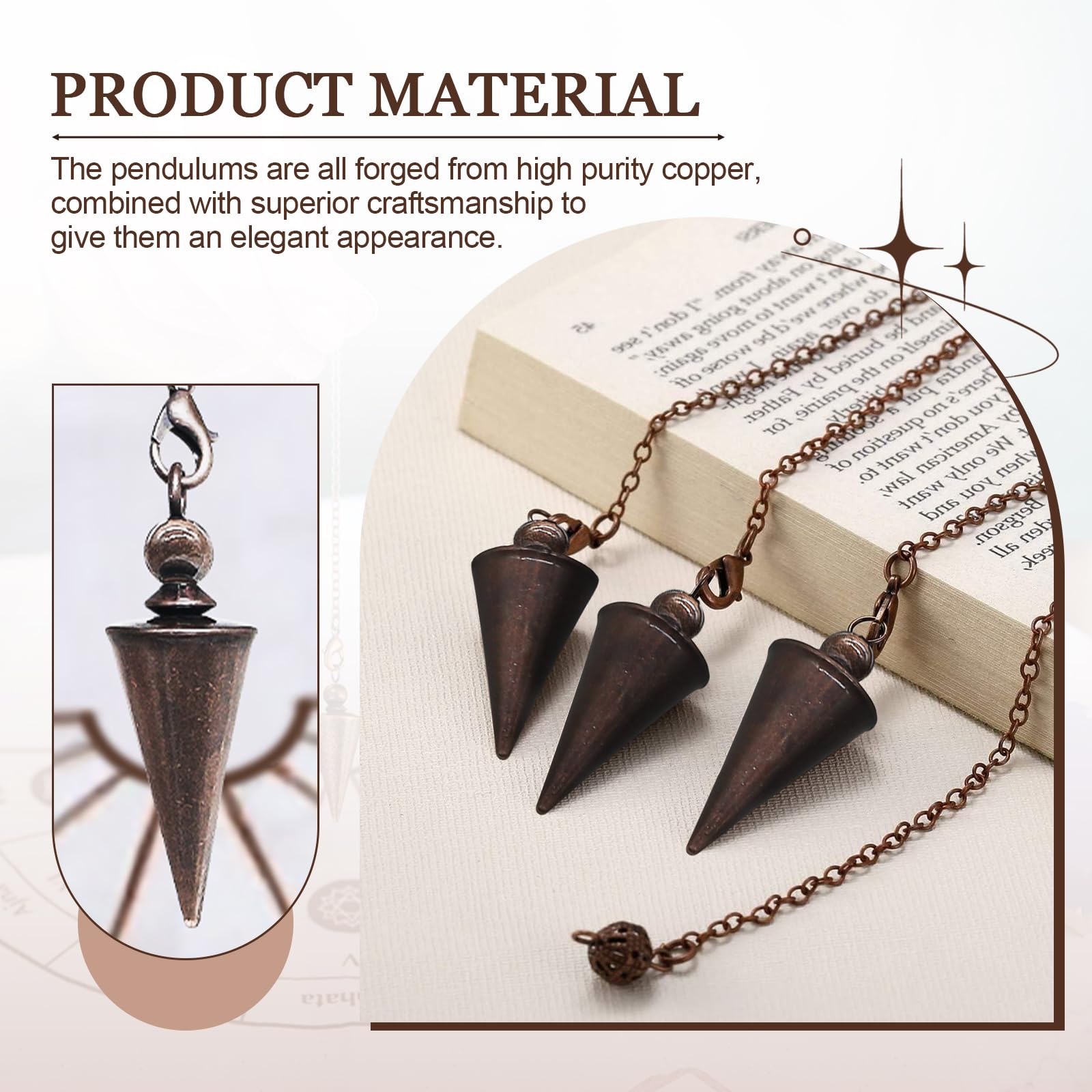 Copper pendulum used as a Reiki tool to explore energy pathways.