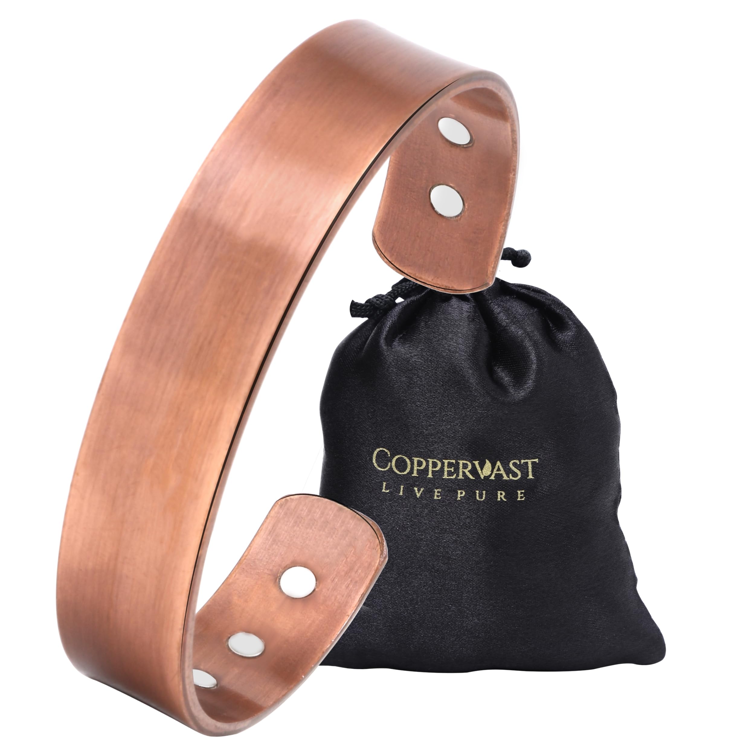 Coppervast copper bracelet with an open-end adjustable design for comfortable fit.