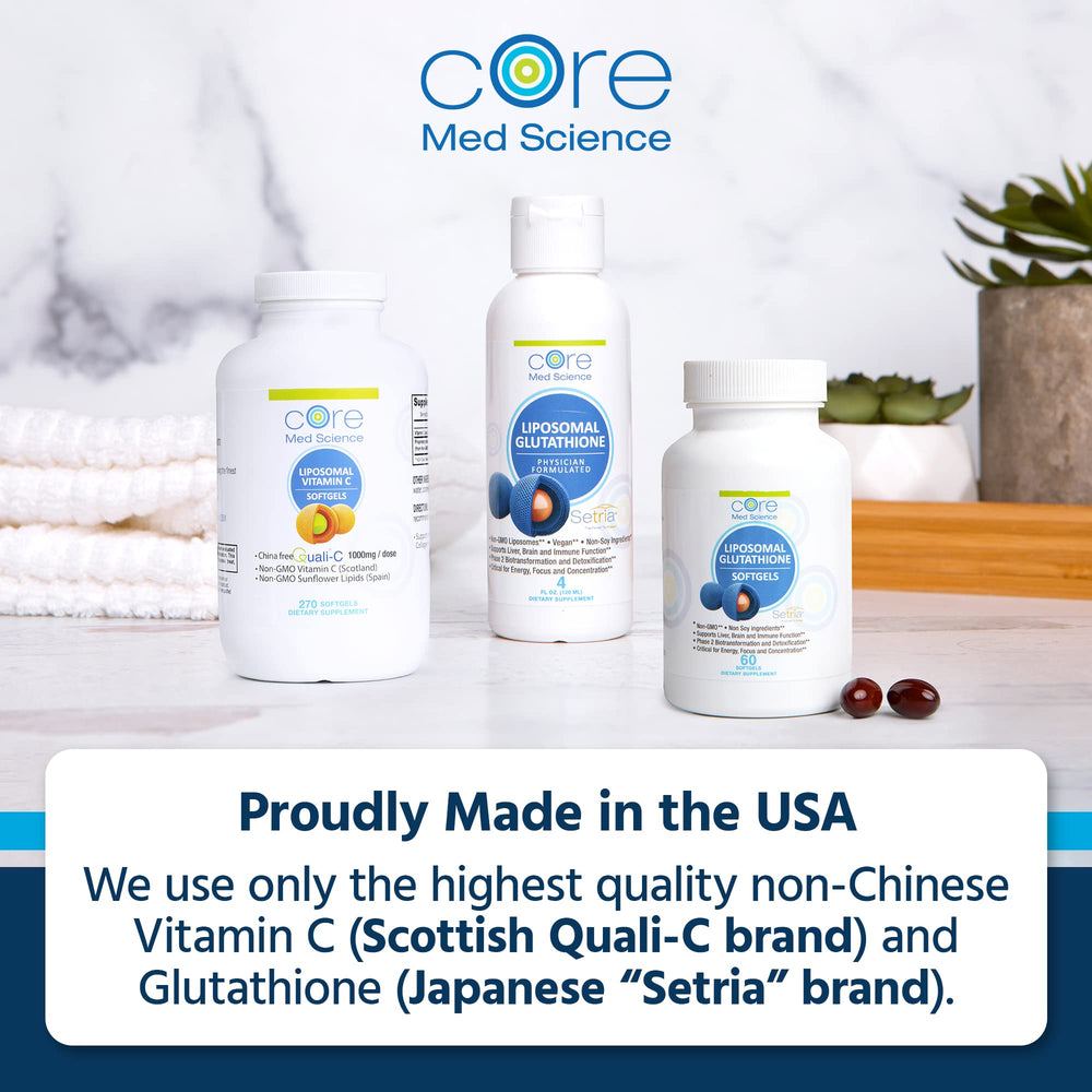 Core Med Science 60-softgel bottle ready for 30 servings.