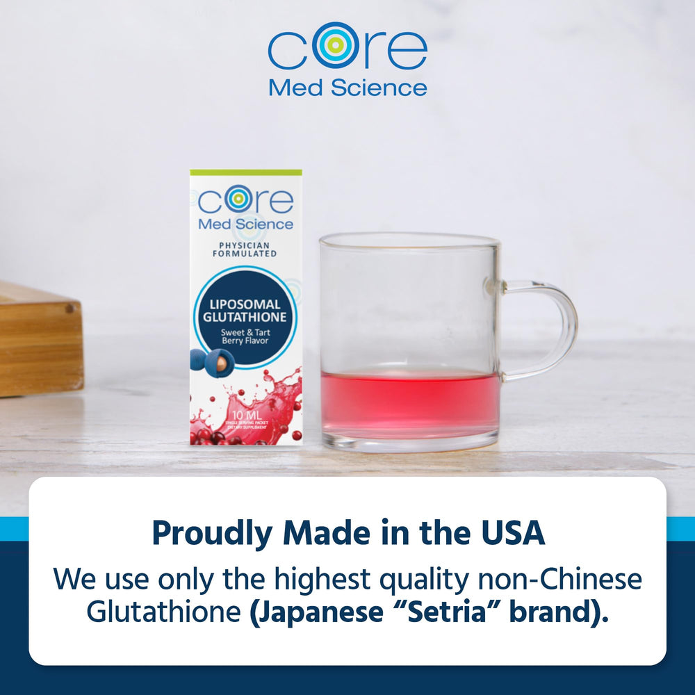 Nutrition facts label highlights liposomal formulation and key benefits of the product.