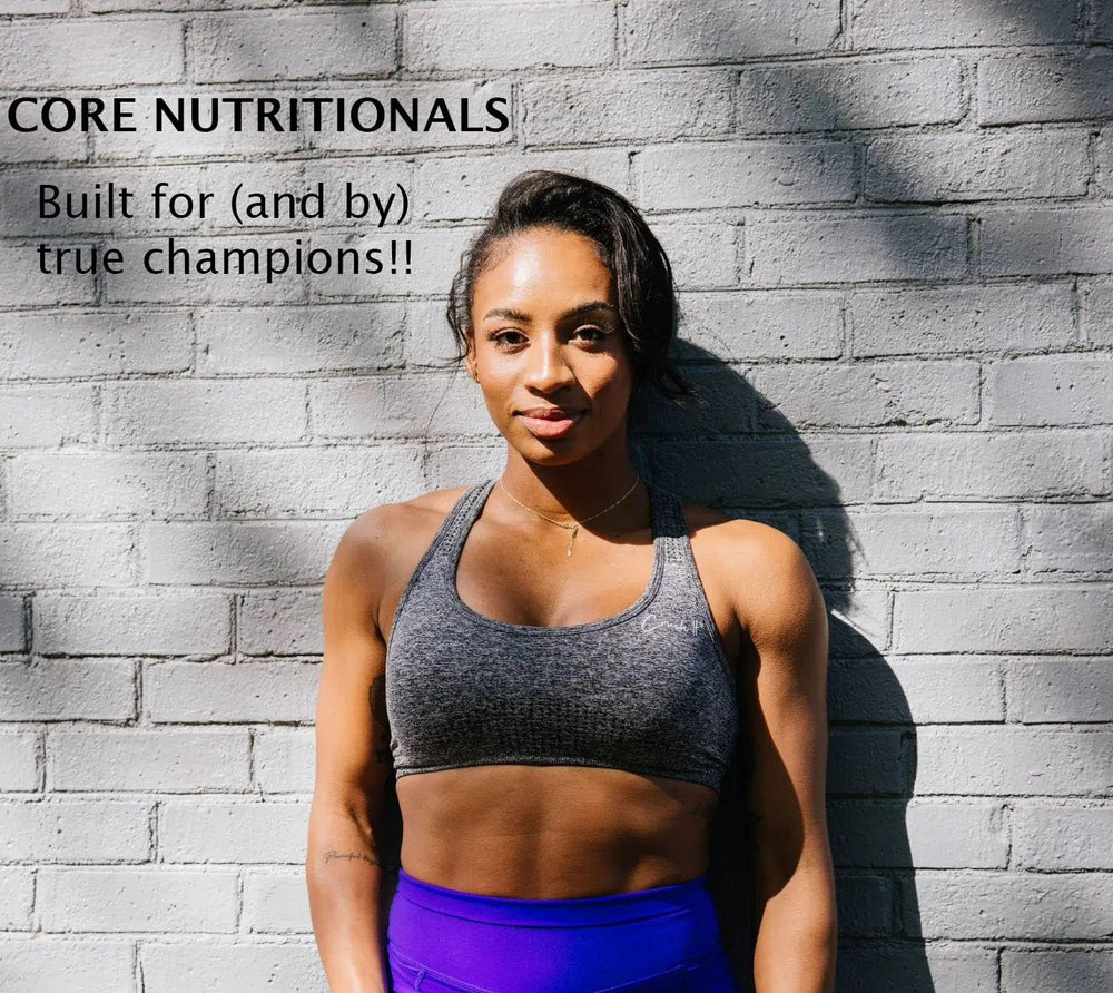 Core Nutritionals Iso Whey label close-up confirms quality and purity.