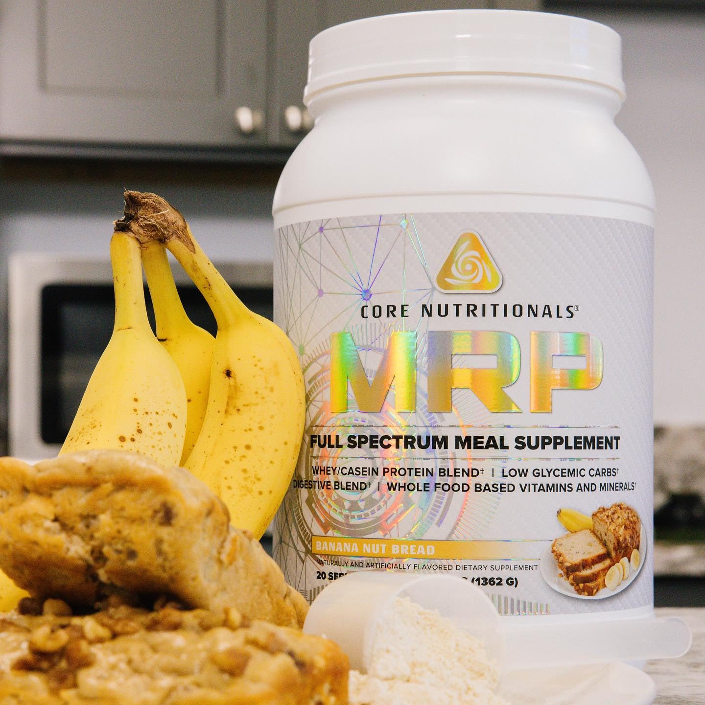Core Nutritionals MRP shake poured into glass showing ready-to-drink energy