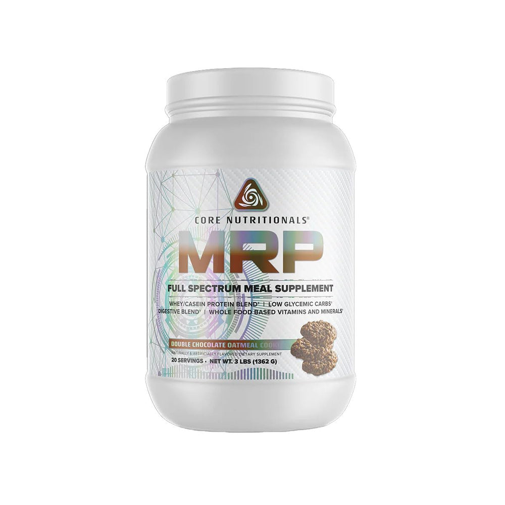 Core Nutritionals MRP bottle showing a complete meal replacement with balanced nutrients.