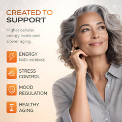 Coreganic NAD+ capsules closeup showcases vegan capsules and clean ingredients.
