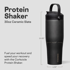 Corkcicle Protein Shaker lid doubles as fruit strainer for infused water
