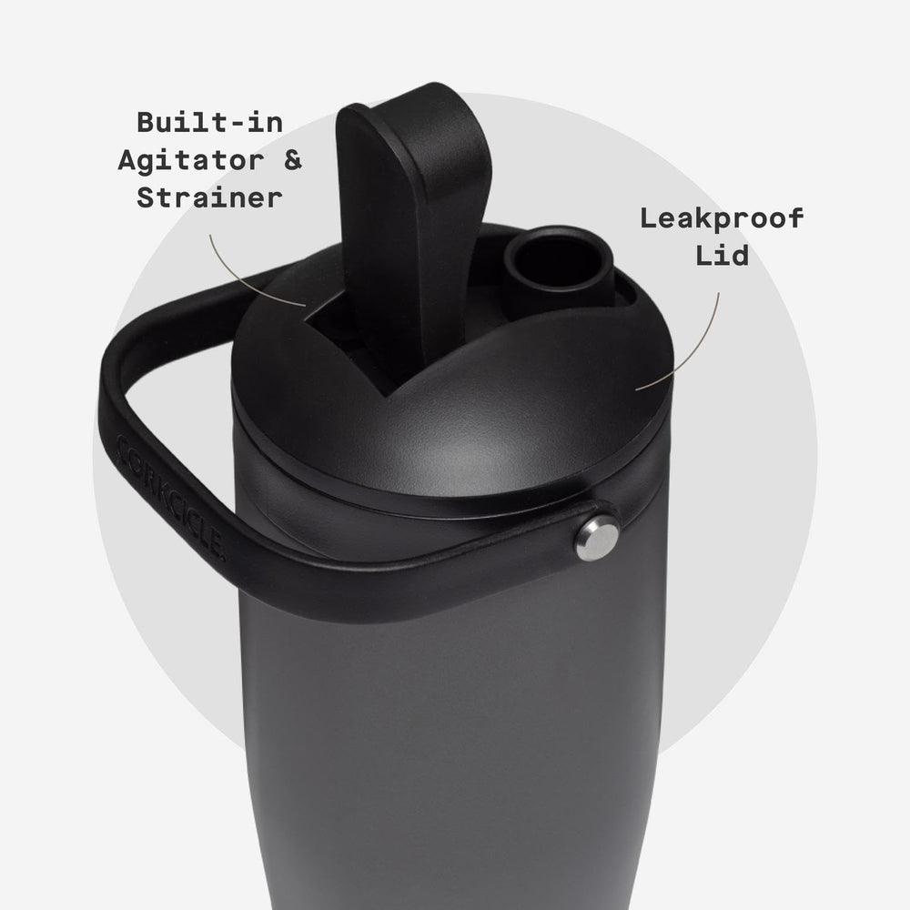 Corkcicle Protein Shaker leakproof lid prevents spills during travel