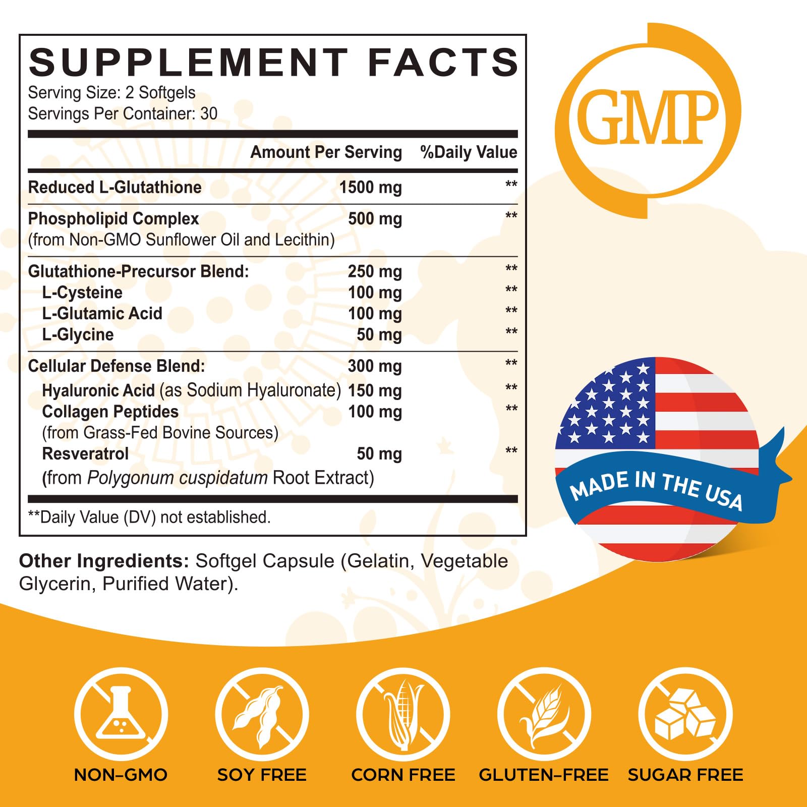 Close-up of CORPORALIGHT softgel capsules emphasizing high absorption