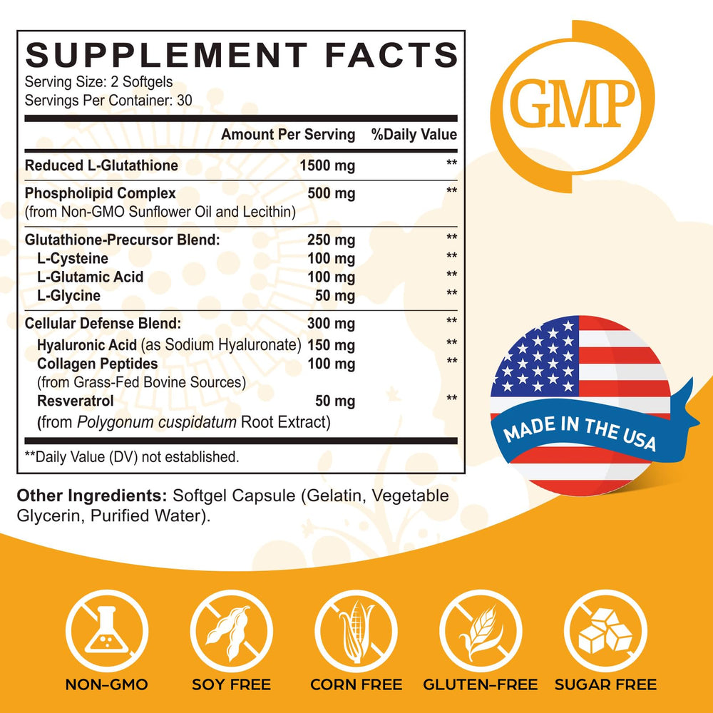 Close-up of CORPORALIGHT softgel capsules emphasizing high absorption