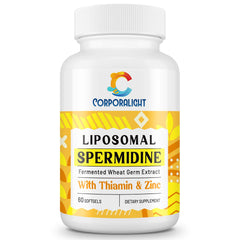 CORPORALIGHT 30mg spermidine softgels in bottle for daily cellular renewal support.