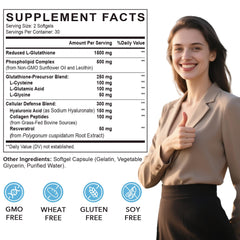 CORPORALIGHT liposomal glutathione softgels bottle being poured for easy dosage.