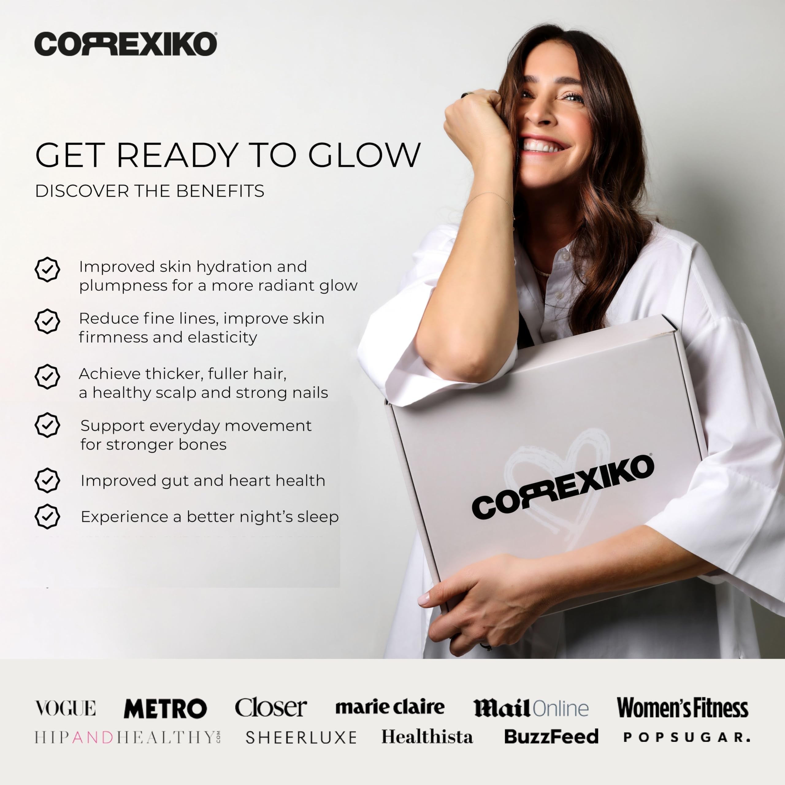 CORREXIKO capsules closeup highlights 1800mg serving and daily dosing