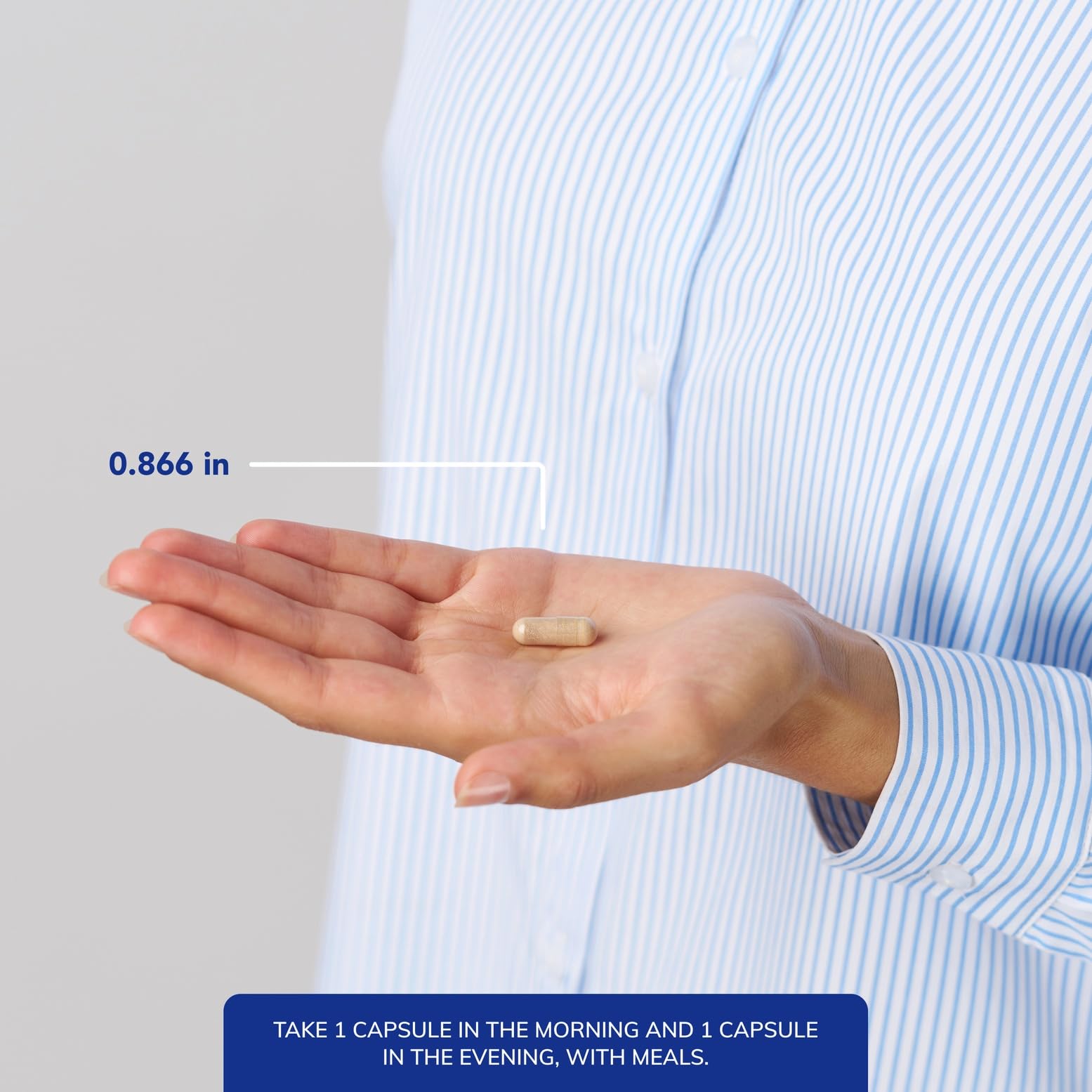 Cortisol Calm capsules in hand for easy daily routine.