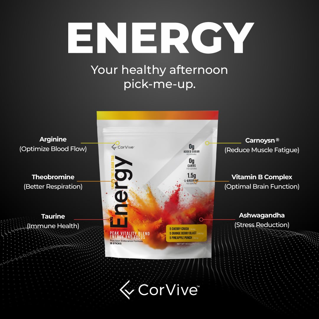 CorVive brand logo on pack signaling trusted energy support