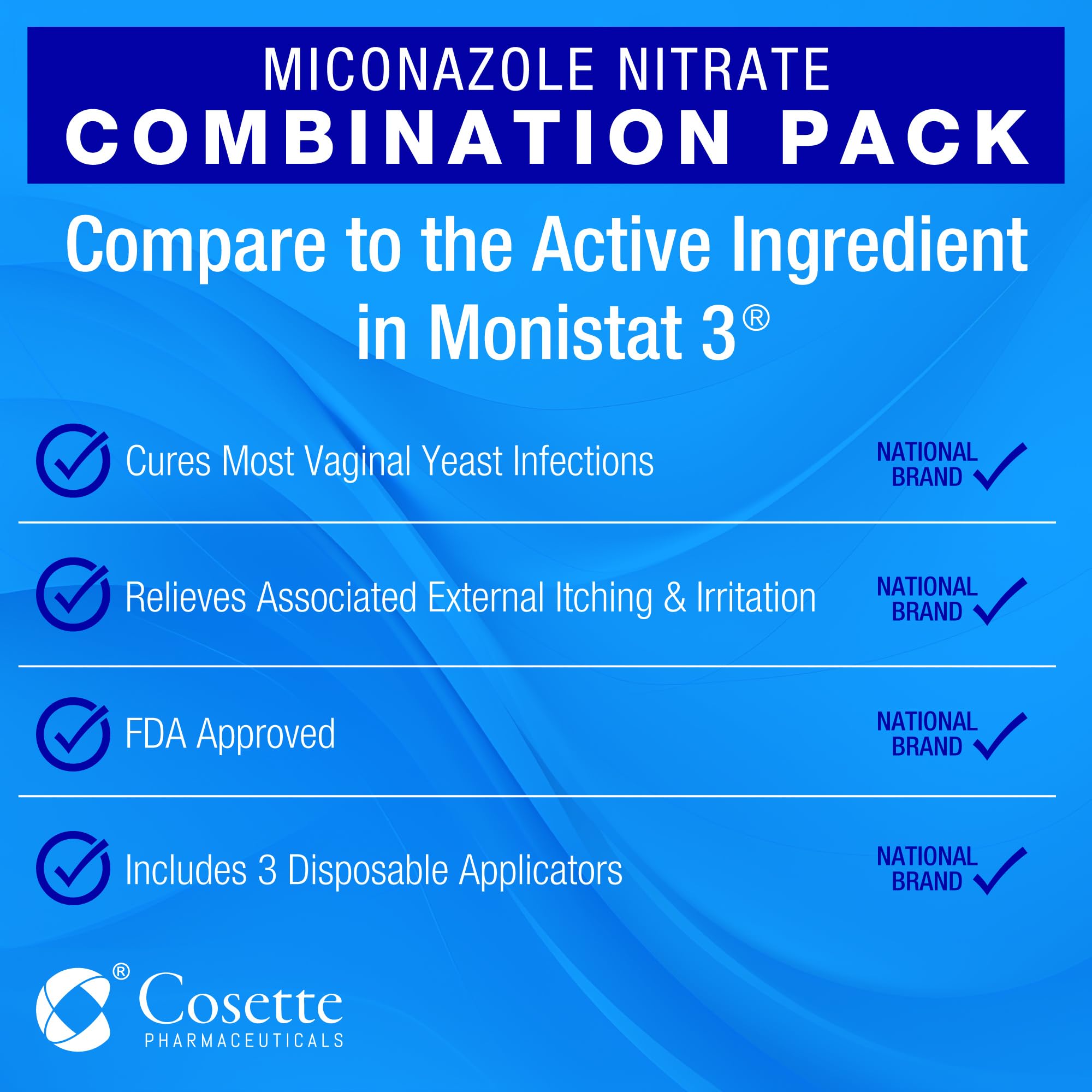 Cosette combination pack packaging highlighting contents and value.