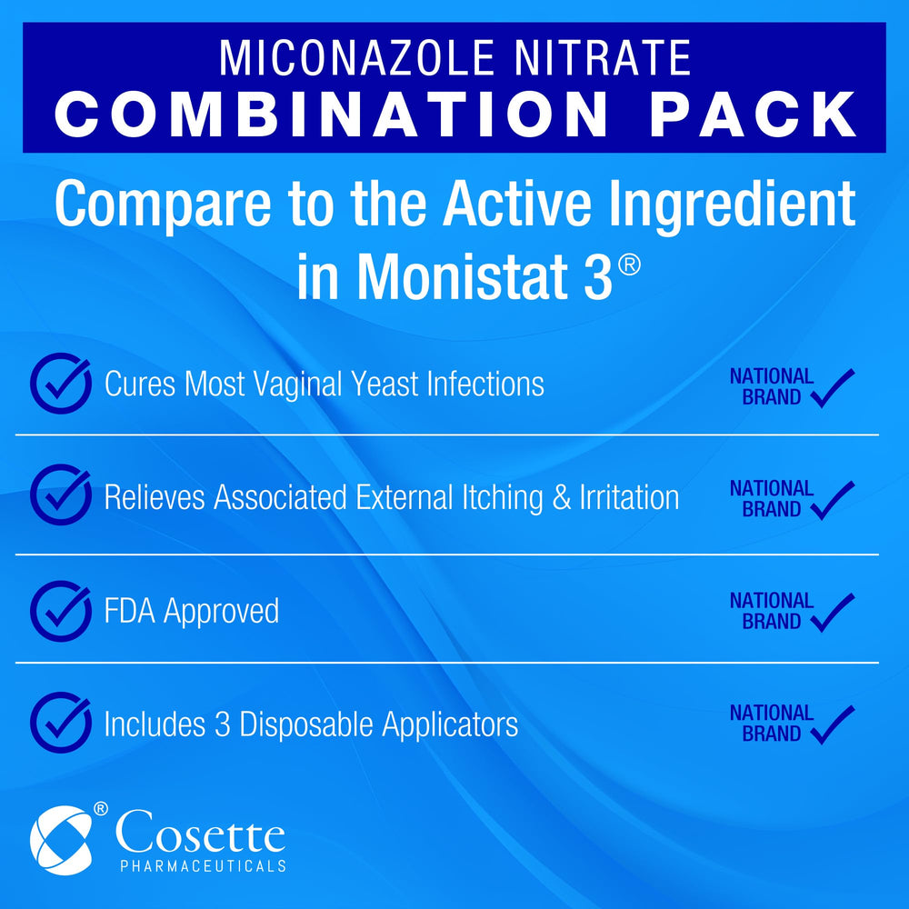 Cosette combination pack packaging highlighting contents and value.