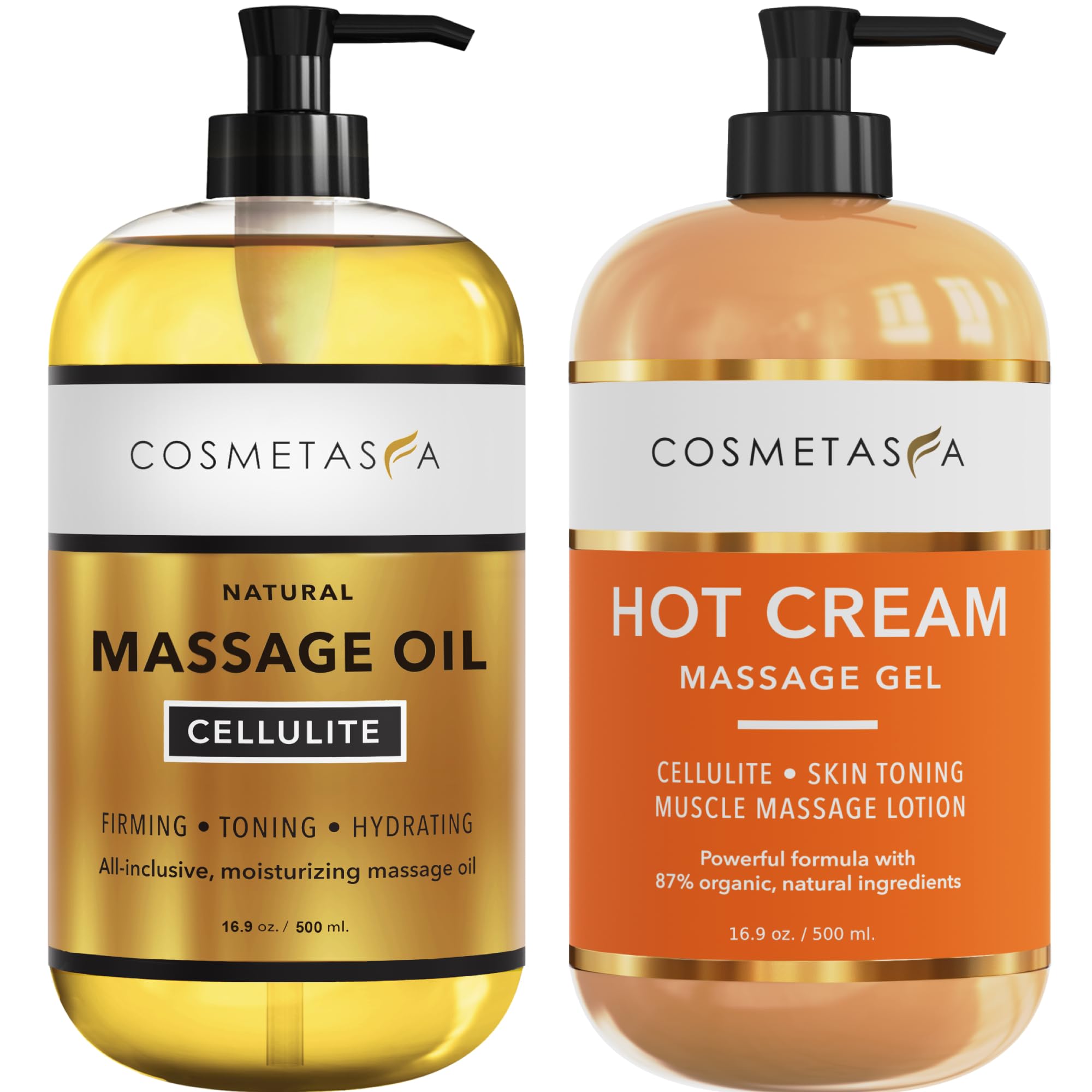 Cosmetasa cellulite oil bottle ready for daily firming and moisturizing