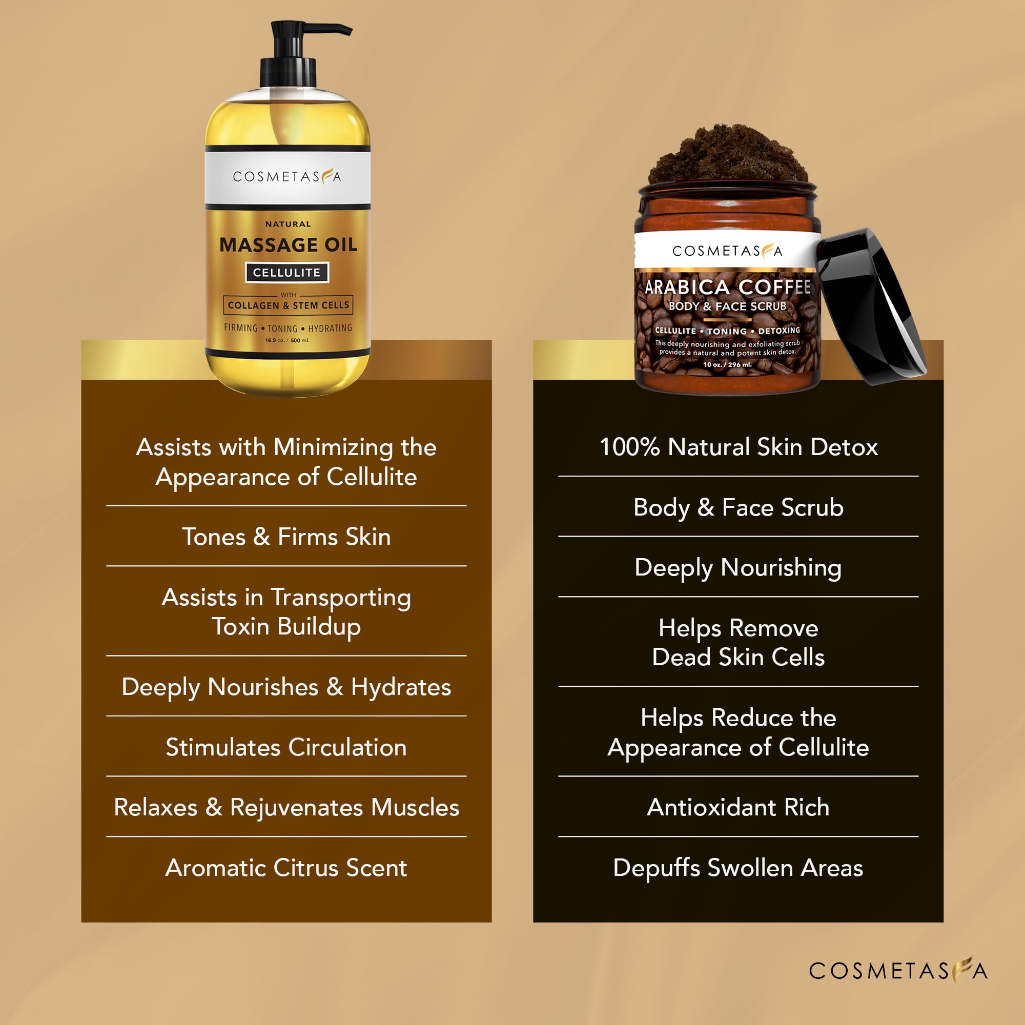 Cosmetasa home spa setup showing kit in a bathroom with towels