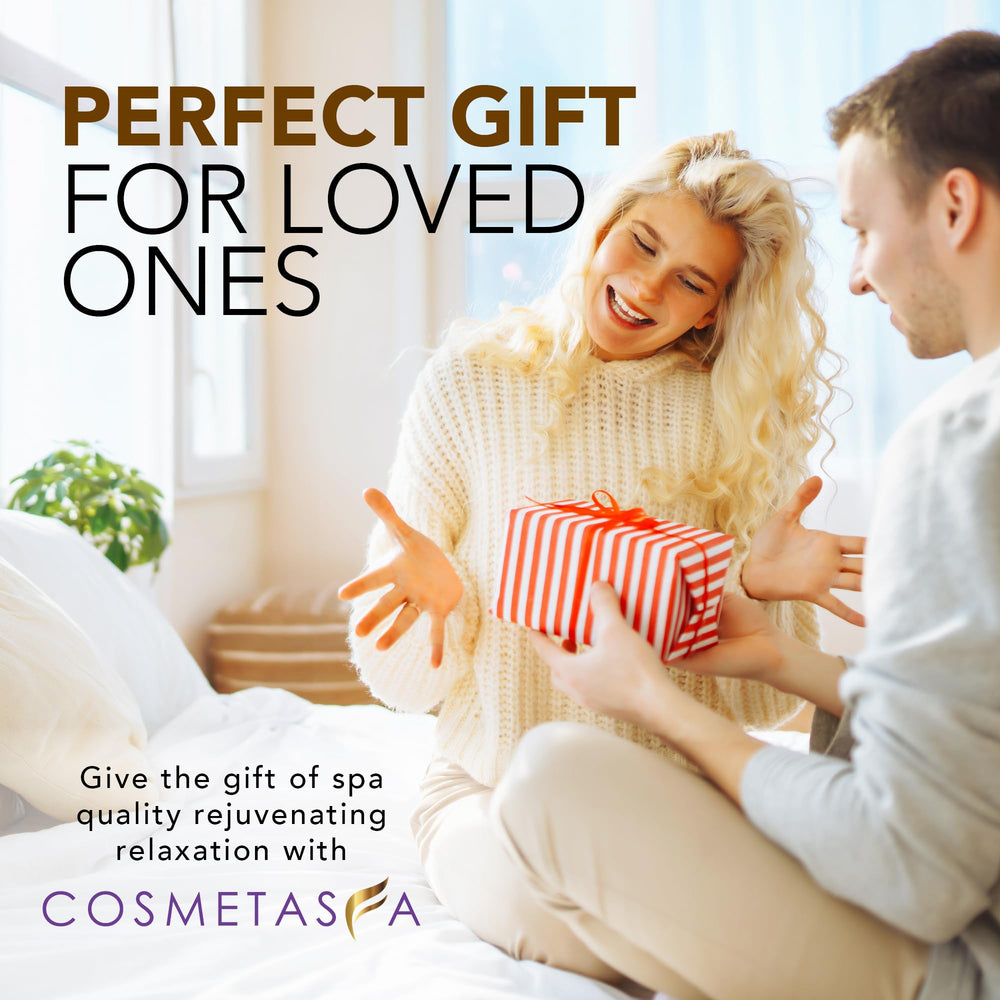 Cosmetasa relaxation kit display—lavender, arnica, and cellulite oils for a soothing routine.