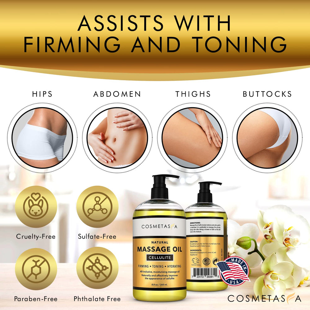 Cosmetasa skin tightening oil application on skin during massage.