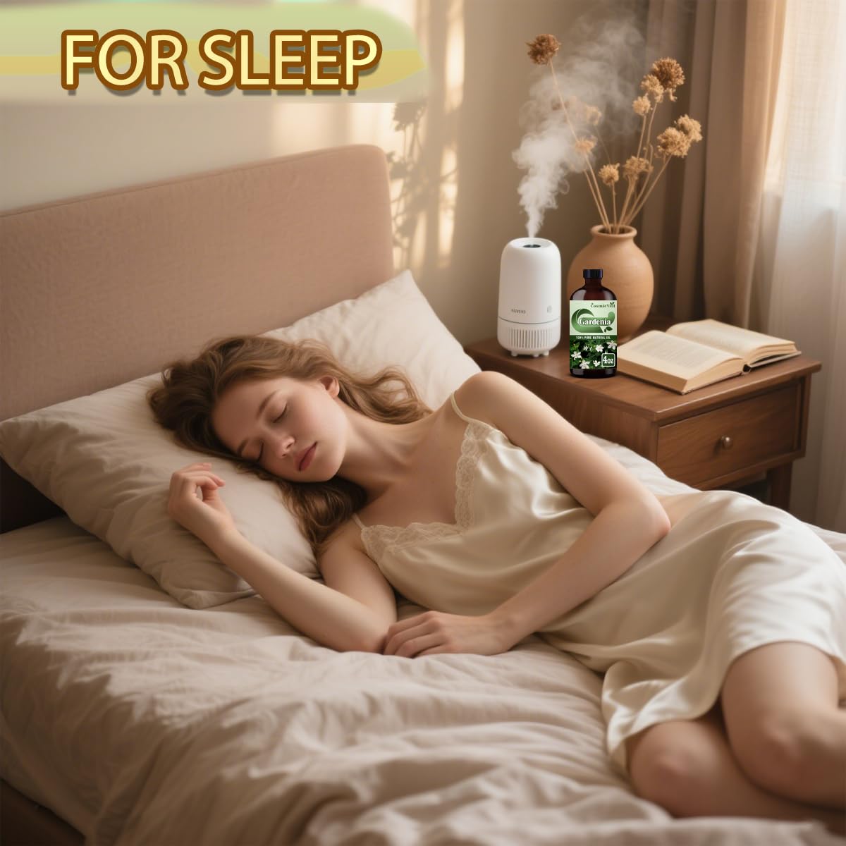 CosmicVeil Jasmine essential oil diffuser setup creates a serene ambiance.