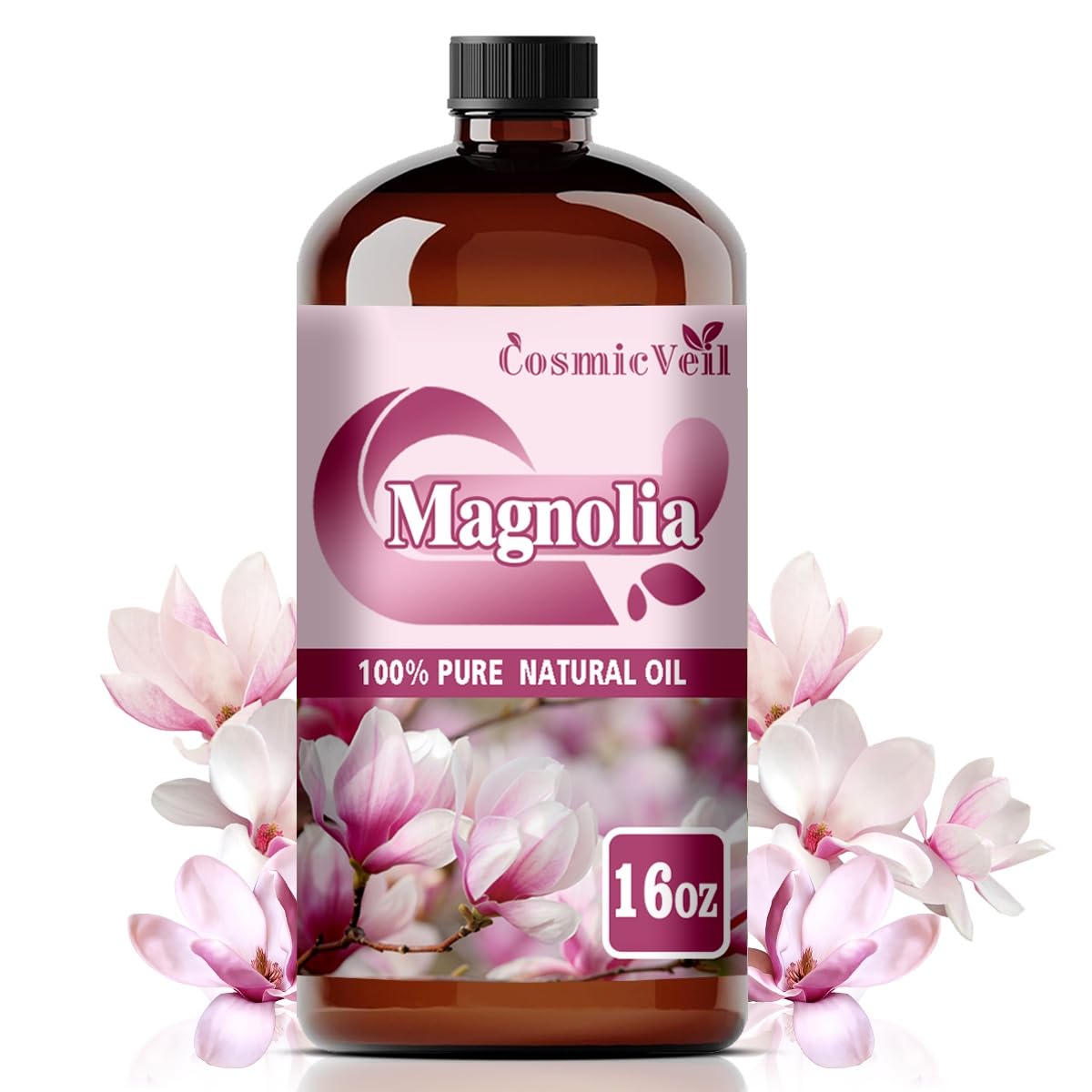 CosmicVeil Magnolia essential oil 16oz bottle for DIY blends and home fragrance.